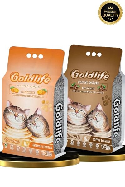 Goldlife Gold Premium 2*10 Litre Kedi Kumu (Portakal 10 litre + Kahve Kokulu ...