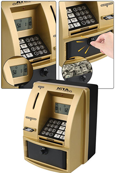 TechnoStation Çocuklara Birikim Alışkanlığı Öğreten Dekoratif ATM Şeklinde Ku...