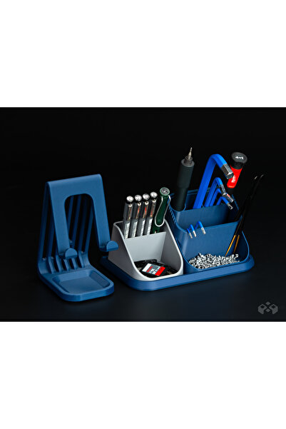 Cadouri3D 2-in-1 Desk Organizer: Smartphone Holder and Tech/Office Accessories