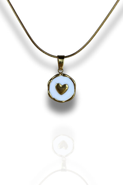 Brethils Snake Chain Pearlescent Oval Heart Non-Tarnishable, Shipped in Gift ...