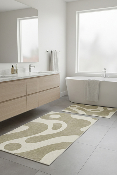 Homefesto Нековзний піддон Сучасний набір килимків для ванної кімнати | Тонки...