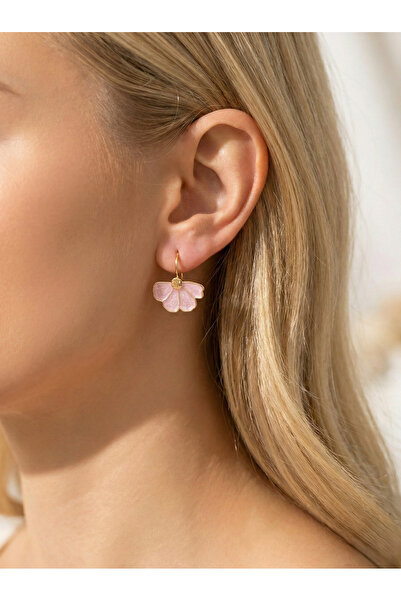 Candy Nuveria Gül Sükûneti Serisi - Pembe Mineli Altın Kaplama Klipsli Çiçek ...