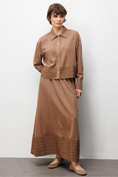 Micca %100 Doğal LyoCELL ile Dökümlü Soft Hissiyat ve Elişi Bant Detaylı Maxi...