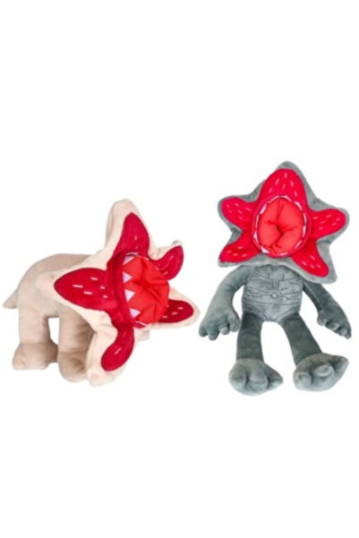 OEM Set of 2 Fantastic Monster Demodog Plush Toys, 25 cm, Beige and Grey with...