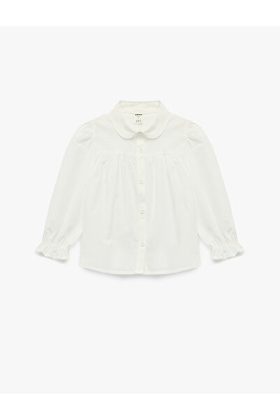 Koton Pamuklu Uzun Kollu Dokulu Düğmeli Gömlek