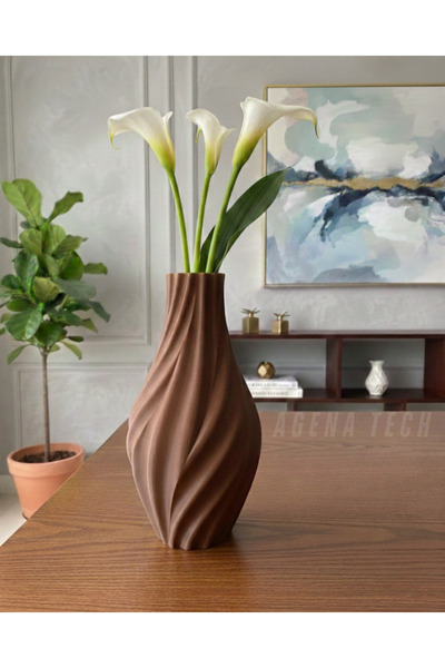 3D Modern Twist Spiral Vazo – Eviniz İçin Estetik Bir Dokunuş