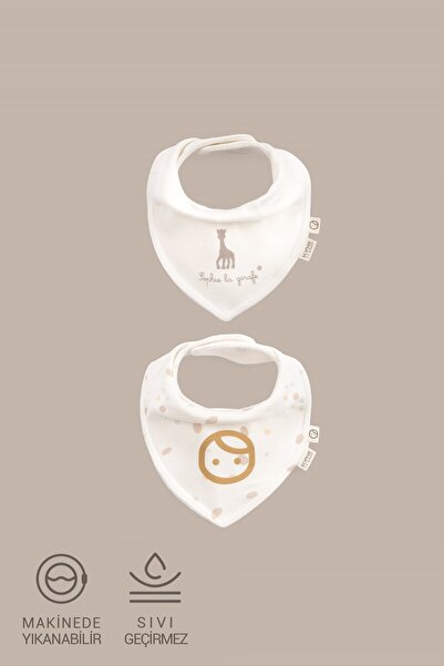 Little Gusto Sophie la girafe 2'li Sıvı Geçirmez Fular Önlük Seti Yenidoğan