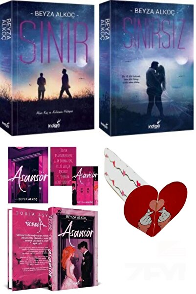 İndigo Kitap Sınır-Sınırsız-Karton Kapak-Asansör Ciltli 3 Kitap Set-Özel Tasa...