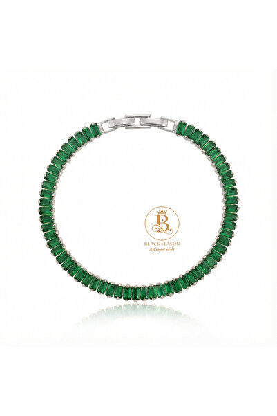 Black Season اسوارة تنس سوارفسكي - اخضر |