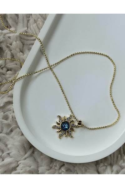 Lume Store Tangled Rapunzel Çizgi Filmli Sun Charmlı 316L Paslanmaz Çelik Kolye