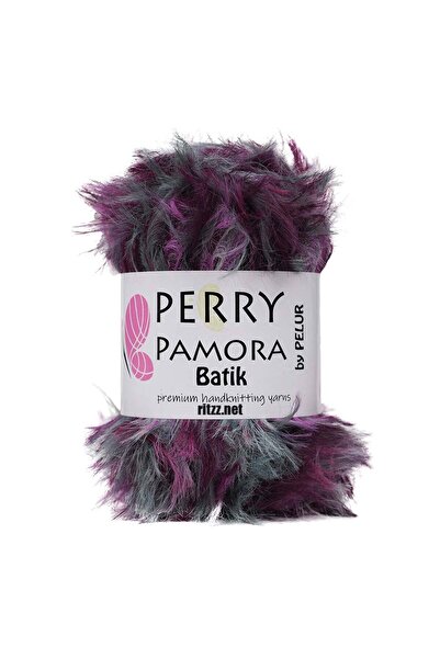 Ritzz Perry Pamora Batik Long Feathered Purple Gray