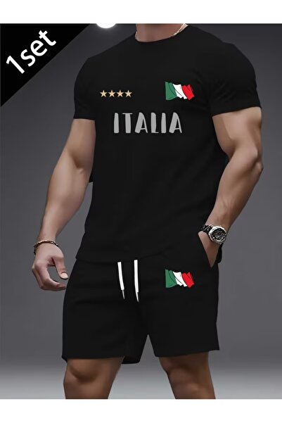 PAVRO Unisex Oversize Shorts Set Top and Bottom Two-Piece Comfortable Starry ...