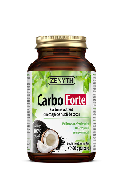 ZENYTH Карбо Форте, 60 г прах, 100% растителен активен въглен за храносмилане...