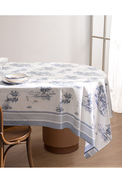 Madame Coco Βαμβακερό τραπεζομάντιλο Vorem - Μπλε - 160x250 εκ.