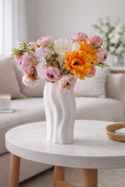 Vescarri مزهرية زخرفية عضوية متموجة الشكل