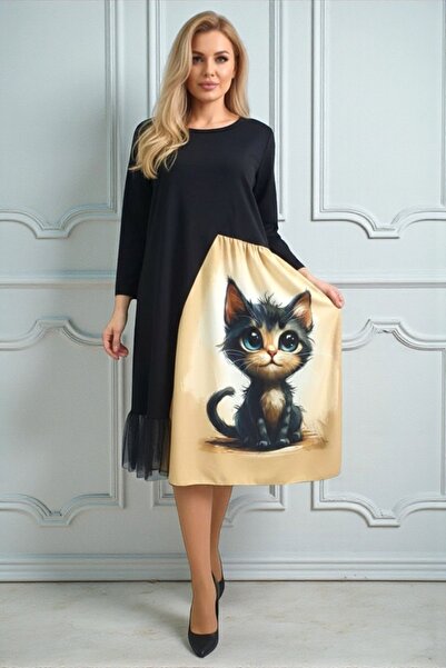 FashionForYou Arty Fiora casual dress, with tulle and oversized cut, Little D...