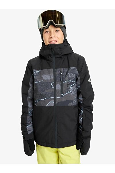 Quiksilver Side Hit Printed Youth Jk Erkek Çocuk Siyah Snowboard Ceketi ERKEK...