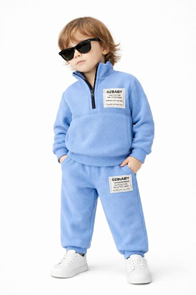 OZ BABY SHOP OZ BABY Bebek Çocuk Unisex Polar Eşofman Takımı Yarım Fermuarlı ...