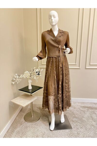 MYROSE SA Brown lace dress