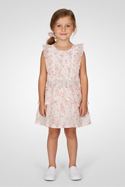 NANETTE LEPORE Toddlers Girl 2 Pieces Floral Print Dress With Scrunchie Set, ...