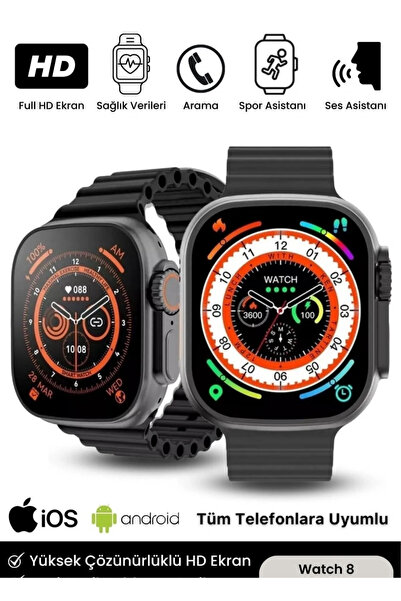 Vienrom #AkıllıSaat Sensörlü 45mm Ultra Watch 8 Ultra Series Ios Android Uyum...