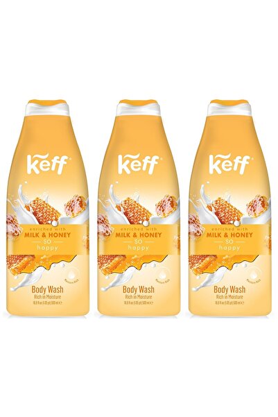 Sano SET 3 BUCĂȚI - KEFF GEL DE DUȘ LAPTE ȘI MIERE 500ml