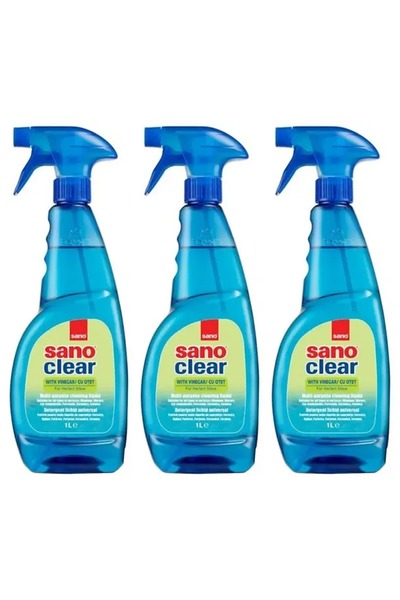 Sano SET 3 BUCĂȚI - Soluție de curățare cu oțet transparent 1L