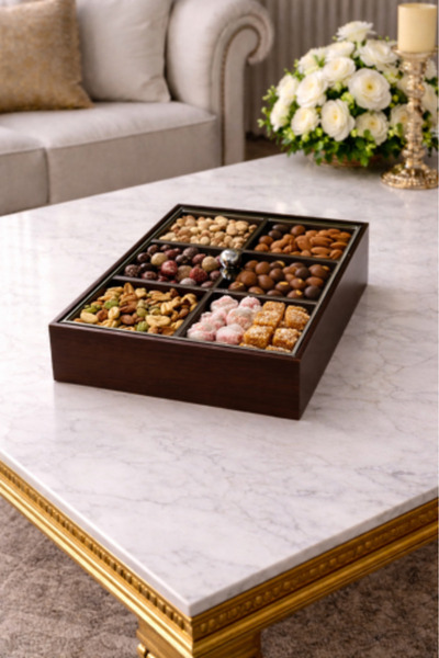 Generic صندوق تقديم خشبي أنيق