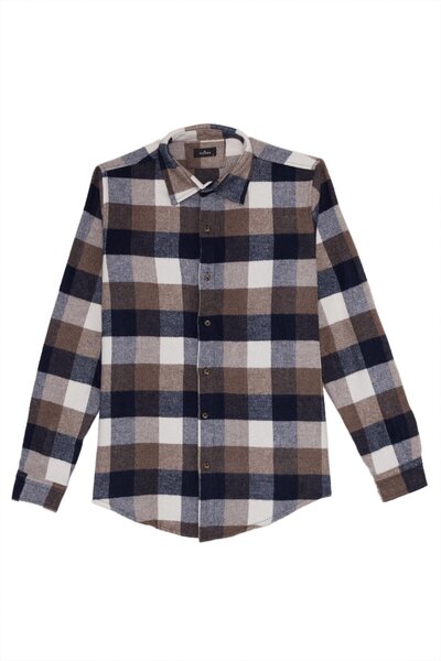 Tudors Men's Slim Fit slim fit checkered winter lumberjack shirt