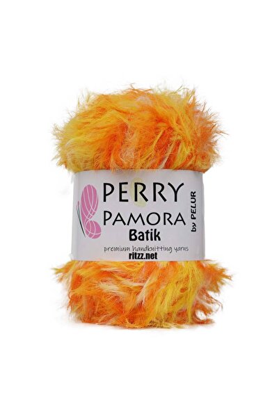 Ritzz Perry Pamora Batik Long Feathered Yellow Orange