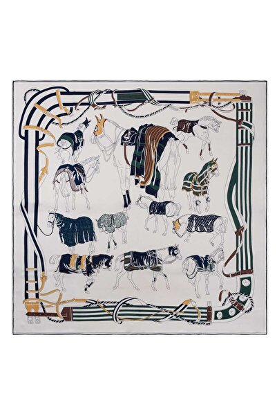 CASHMERE AND SİLK MAWLANA (140X140) KAŞMİR KARE ÇİFT BASKILI ŞAL