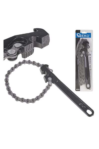 GEKO Κλειδί Φίλτρου Λαδιού-Φιλτρόκλειδο Ρυθμιζόμενο Με Αλυσίδα 9"