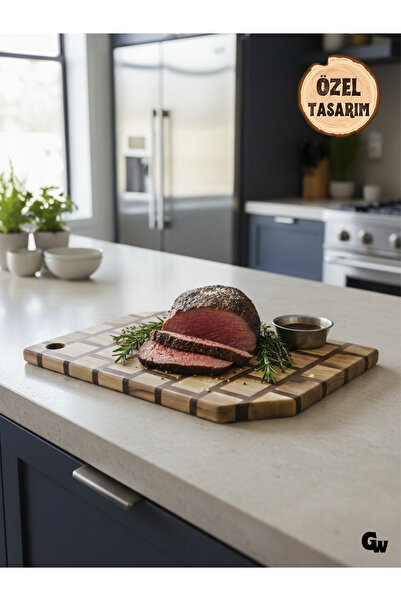 GOLDENWOODEN Special Design Checkerboard Patterned Natural Wood Presentation ...