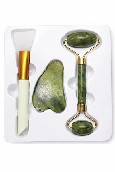 OEM Set Îngrijire Facială – Pensulă pentru Ten + Roller Facial + Burete Gua Sha