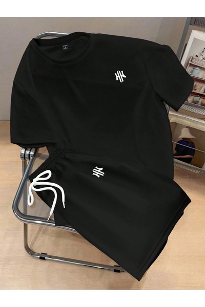 PAVRO Unisex Oversize Shorts Set Top and Bottom Two-Piece Casual Ny Printed S...