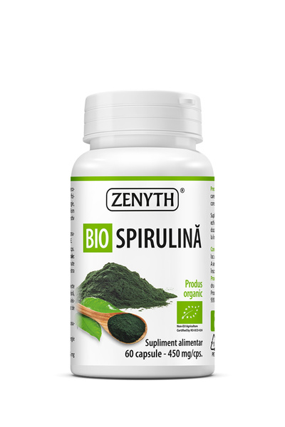 ZENYTH Спирулина БИО 450 mg, 100% Spirulina Organica, 60 капсули