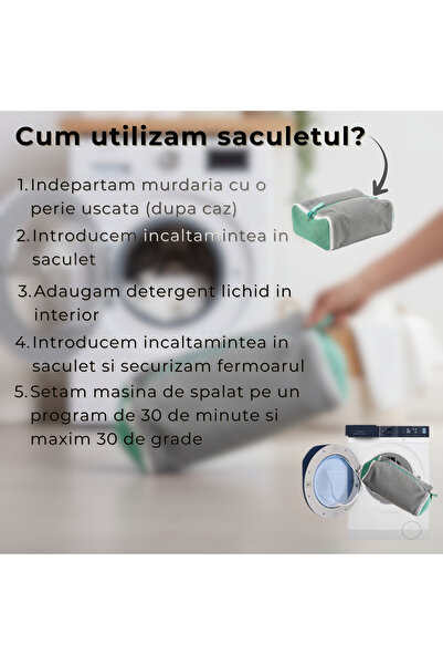 Skyline Orbion Saculet de Spalare Adidasi Profesional, Anti-Soc 360°, Plasa Dubla, 10.000 Micro-Fibra, XXL