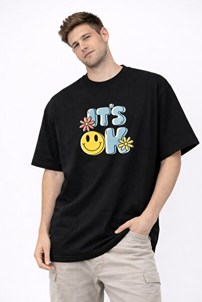 Me&On WEAR تي شيرت مطبوع عليه شعار تحفيزي 100% قطن قصة فضفاضة للجنسين - YesYo...