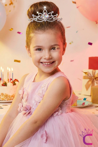 Cinderella Τιάρα με πέτρες ζιργκόν για κορίτσια, Κορώνα γενεθλίων πριγκίπισσα...