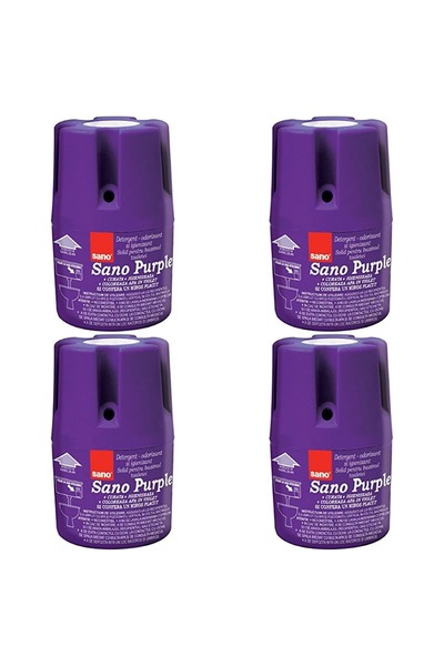 Sano SET OF 4 - Solid toilet tank air freshener, Purple, 150g