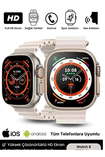 Vienrom #AkıllıSaat Sensörlü 45mm Ultra Watch 8 Ultra Series Ios Android Uyum...