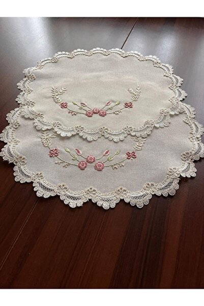 zeynmar 3-Piece Nazende Linen Living Room Set - Elegant Rococo Embroidery wit...