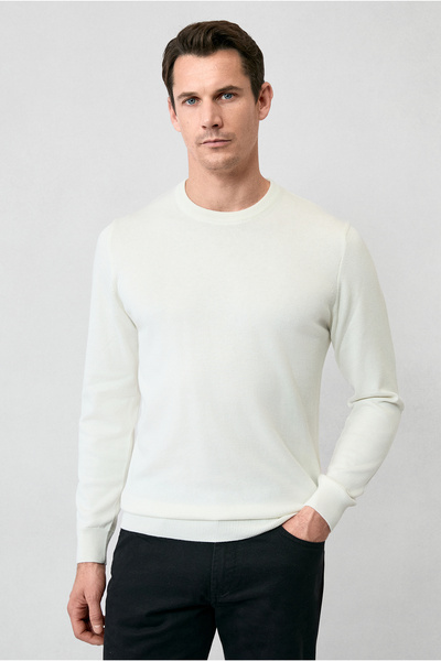 Kiğılı Crew Neck Regular Fit Cotton Knitwear Sweater
