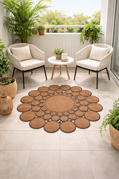 Halımax Salda JUT02 Hasır Çift Taraflı Yıkanabilir Jüt Kilim Mutfak Banyo Kor...