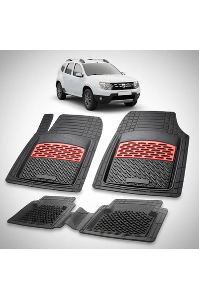 TEAMCAR Covorașe tip tavă compatibile cu Dacia Duster I (2014 2017), Roșu