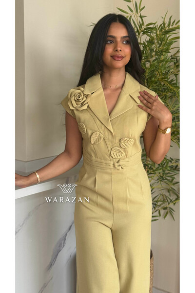Warazan Jumpsuit with rose inserts on the chest