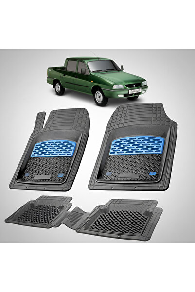 TEAMCAR Covorașe tip tavă compatibile cu Dacia 1304 Pick-up Double Cab, albastre