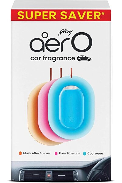 Godrej aer O Car Hanging Air Freshener - Assorted Pack of 3 (22.5g) | Gel Las...