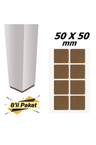 ZUZU MADE 50 X 50 mm 8 Adet Yapışkanlı Sandalye Masa Koltuk Altı Parke Koruma...