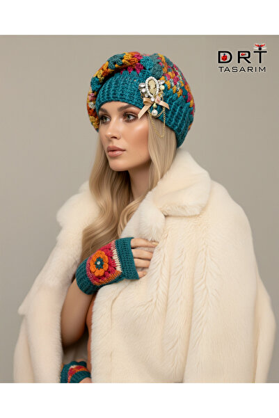 drt tasarım Artisan Winter Art Beanie Gloves Set Edit